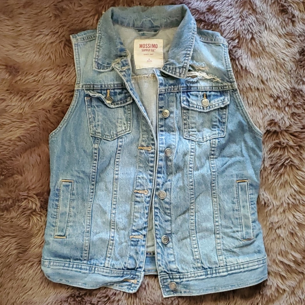 Mossimo supply co. Distressed denim vest